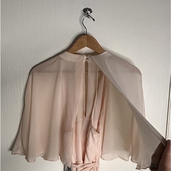 Modcloth Gown Blush Pink Chiffon Size Medium Wrap Dress Queen of Eden Maxi NEW - Picture 8 of 15